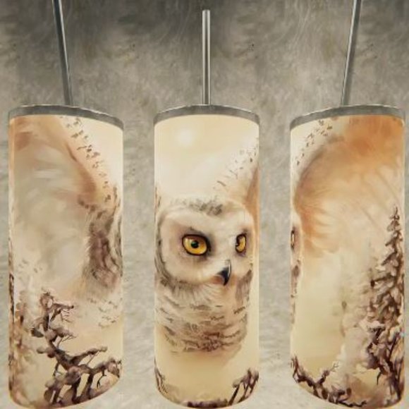 White Owl**Sublimation Tumbler**Skinny Tum…